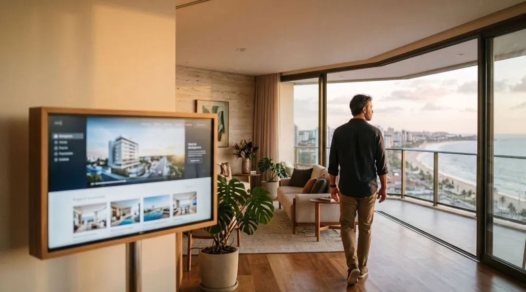 Totem Qualitotem em uma imobiliária parceira